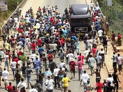 A photo of the riot from the local press